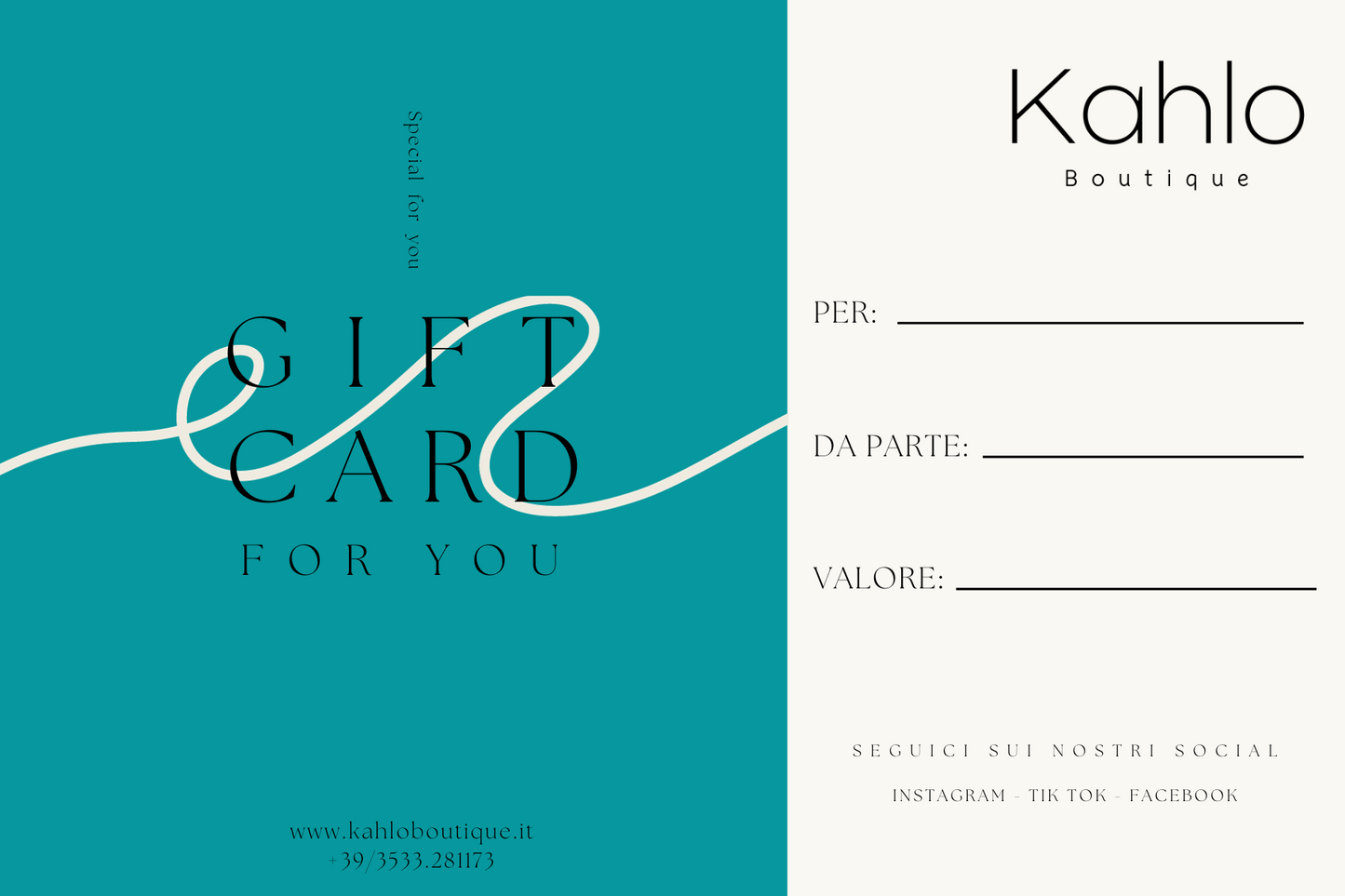 Kahlo Boutique Buono Regalo