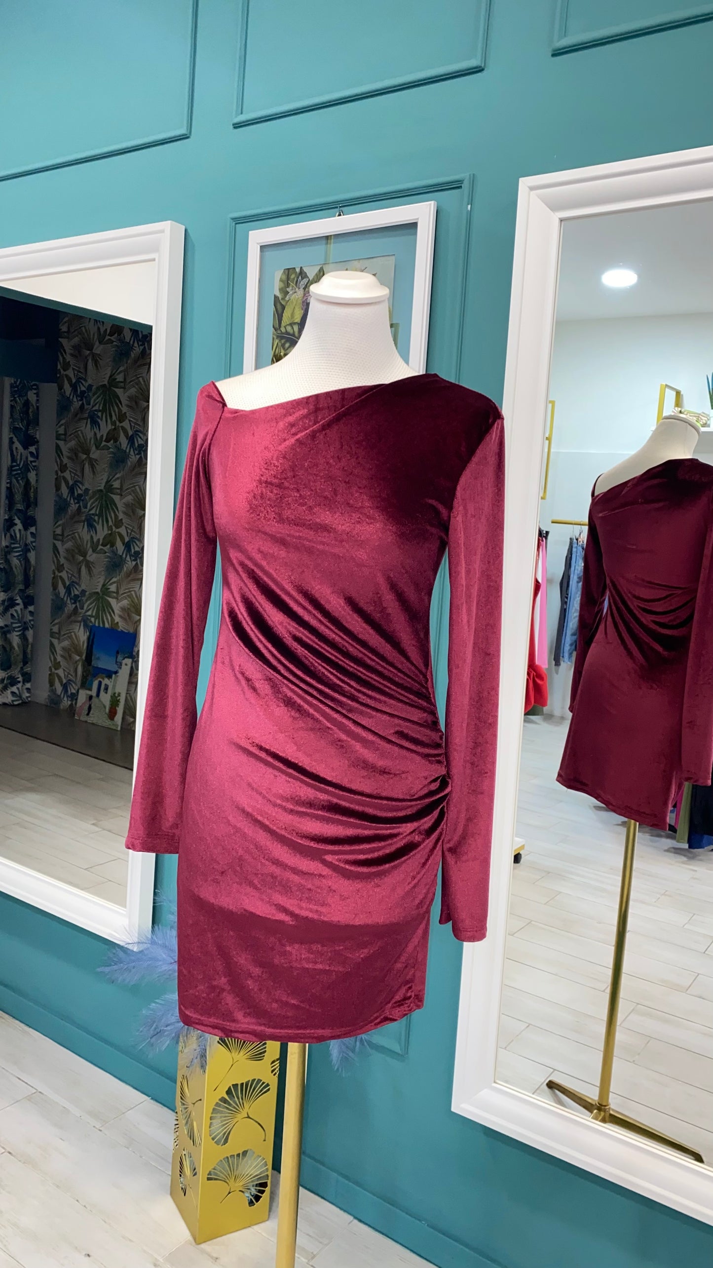 Abito a mono spalla Velluto