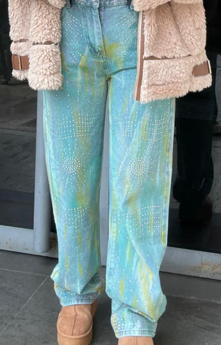 Jeans con strass